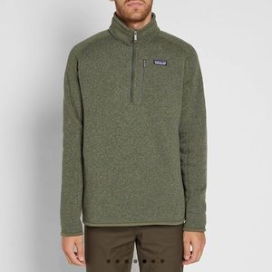 Men’s Patagonia EUC sweater, 1/4 zip.  Size L. Green.